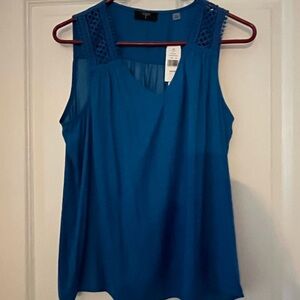Tahari Vibrant Blue Sleeveless Blouse